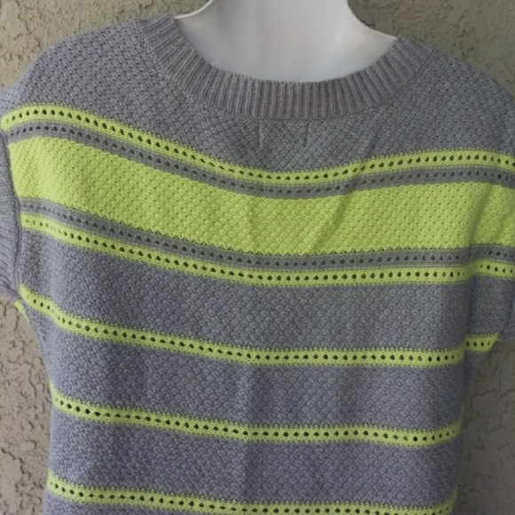 a.n.a gray & yellow striped knit sweater - Picture 3 of 8